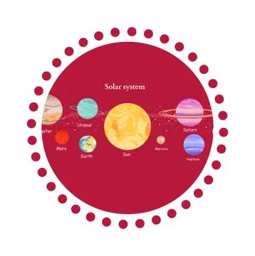 Solar System Icon Flat Design Style Stock Illustration