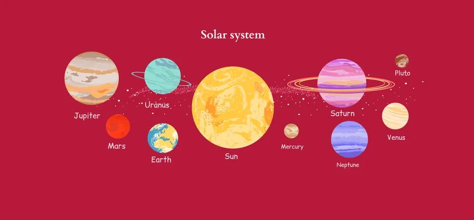 Solar System Icon Flat Design Style Stock Illustration