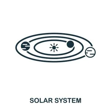 Solar System icon. Flat style icon design. UI. Illustration of solar system icon Stock Illustration