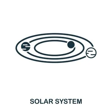 Solar System icon. Flat style icon design. UI. Illustration of solar system icon Stock Illustration