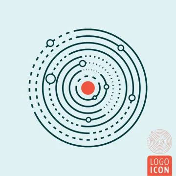 Solar system icon Stock Illustration