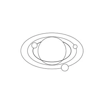 Solar system icon, isometric 3d style 스톡 일러스트