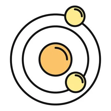 Solar system icon showing orbiting planets concept Stock Illustration