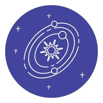 Solar system icon in thin line style Stock Illustration