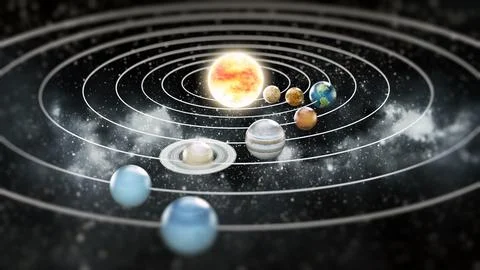 Solar system illustration. Elements of this image furnished by NASA. Stockillustratie