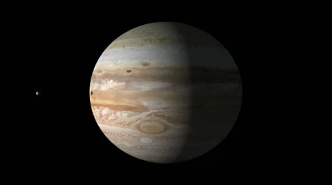 Solar system, Jupiter and his first satellite Io Stock Footage 62550647