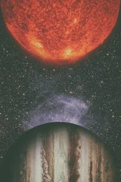 Solar System - Jupiter. It is the largest planet in the Solar System. Stock Photos