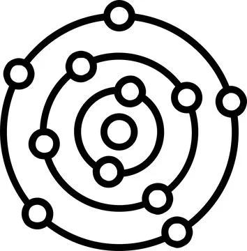 Solar System Line Icon Design Stock Illustration