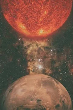 Solar System - Mars. It is the fourth planet from the Sun. Foto stock