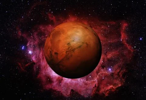 Solar System - Mars. It is the fourth planet from the Sun. Foto stock
