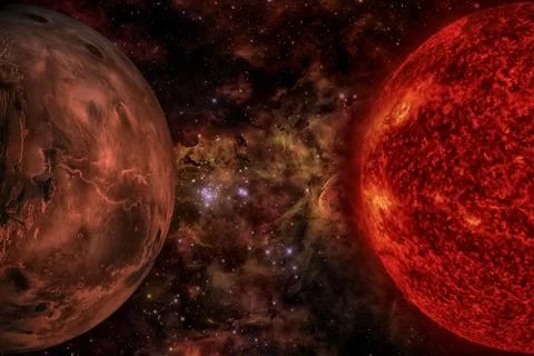 Solar System - Mars. It is the fourth planet from the Sun. Stock Photos