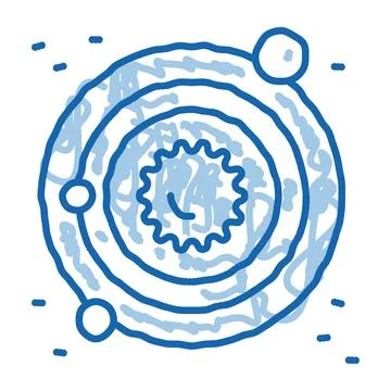 Solar System Milky Way doodle icon hand drawn illustration Stock Illustration