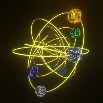 Solar system model, 3d rendering. Stock Illustration