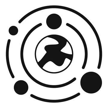 Solar system model showing planets orbiting around sun Stock Illustration