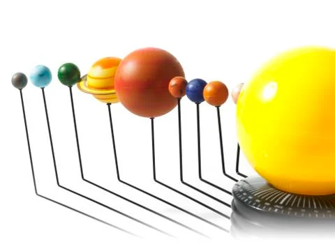 Solar system model on white background Stock Photos