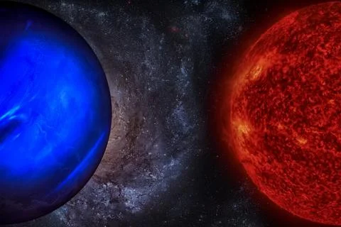 Solar System - Neptune. It is the eighth and farthest planet from the Sun. Foto stock