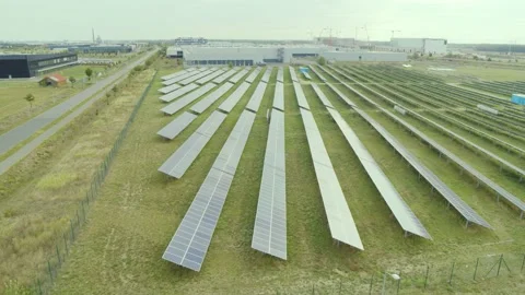Solar system next to the factory Stock-Footage 134535958