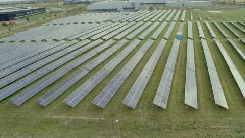Solar system next to the factory Stock-Footage 134536353