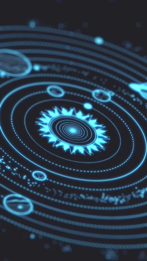 Solar system orbit animation. Scientific visualization of planetary motion. Video stock 331955588