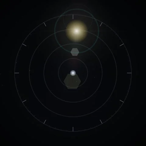 Solar System Orbit Animation: Sun, Planet, Moon, Orbits, Stars, Cosmic Back.. 動画素材 347265214