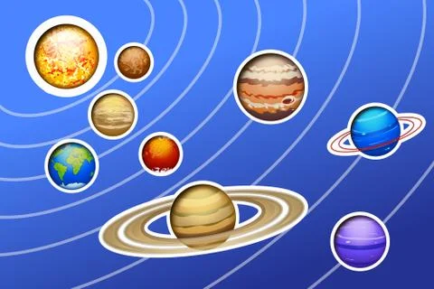 Solar system painted Stock Illustration