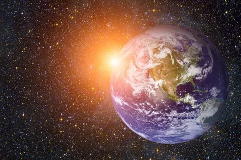 Solar System - Planet Earth. Elements of this image furnished by NASA. Sol... 库存照片