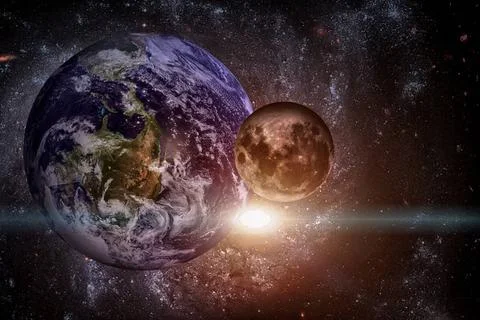 Solar System - Planet Earth. Elements of this image furnished by NASA. Sol... Фото