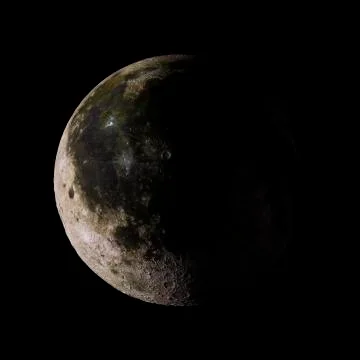 Solar system planet Moon on black background 3d rendering. Elements of this i Stock Illustration