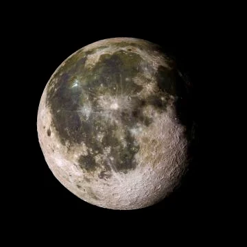 Solar system planet Moon on black background 3d rendering. Elements of this i 스톡 일러스트