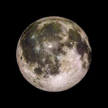 Solar system planet Moon on black background 3d rendering. Elements of this i Stock Illustration