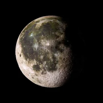 Solar system planet Moon on black background 3d rendering. Elements of this i 스톡 일러스트