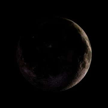Solar system planet Moon on black background 3d rendering. Elements of this i Stock Illustration