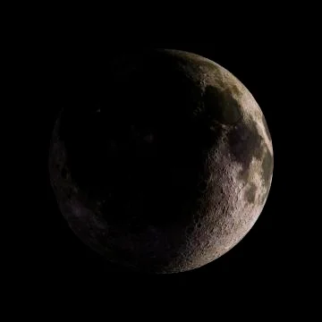 Solar system planet Moon on black background 3d rendering. Elements of this i Stock Illustration