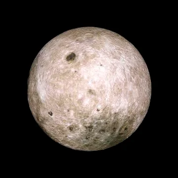 Solar system planet Moon on black background 3d rendering. Elements of this i Stock Illustration