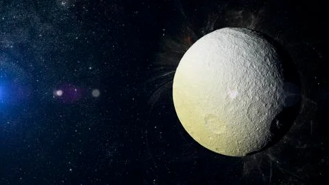 Solar system planet Tethus on nebula background. 스톡 일러스트
