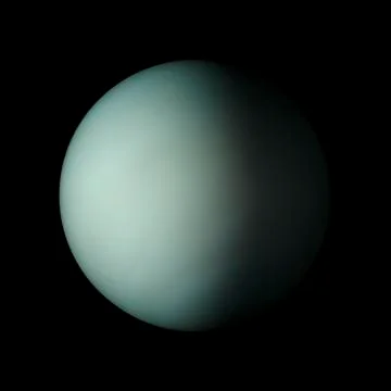 Solar system planet Uranus on black background 3d rendering. 库存插图