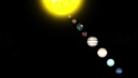 Solar system planets aligned in space animation Stock Footage 337079220