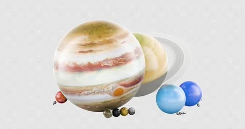 Solar system planets and moons, rotation animation seamlessly loopable. 3D .. 库存影片 332792601