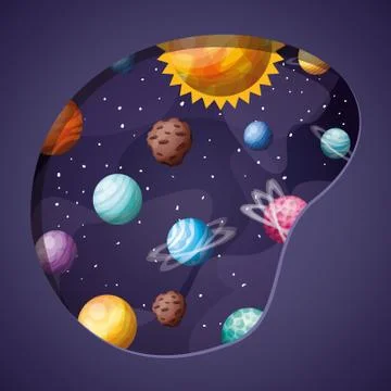 Solar system planets and sun design vector illustration Illustrazione stock