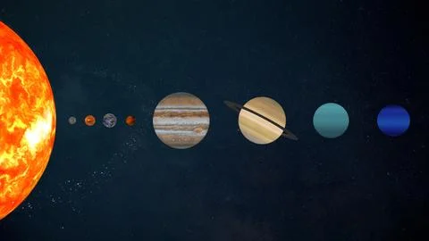 Solar System Planets Educational Stock Illustration