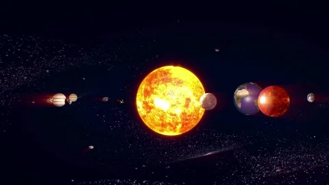 Solar System, Planets. Galactic Discovery in Educational Cosmos Animation Stock Footage 255276778