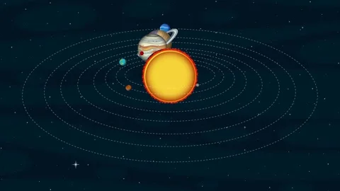Solar System, Planets. Galactic Discovery in Educational Cosmos Animation Stock Footage 255277096