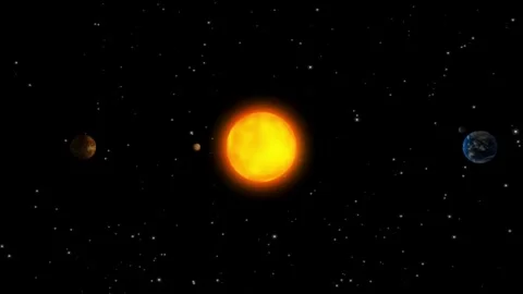 Solar System, Planets. Galactic Discovery in Educational Cosmos Animation Stock Footage 255277097