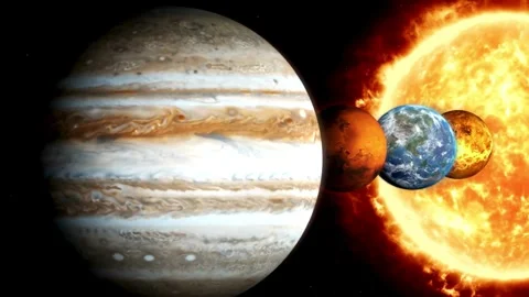 Solar System, Planets. Galactic Discovery in Educational Cosmos Animation Stock Footage 255277174