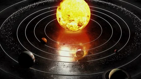 Solar System, Planets. Galactic Discovery in Educational Cosmos Animation Stock Footage 255277385