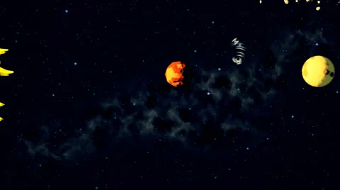 Solar System With Planets Label Stock-Footage 53227045