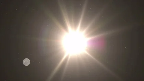 Solar System with Planets Orbiting Around Bight Sun Slow Zoom Out Stock Footage