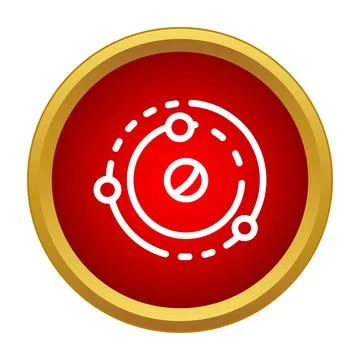 Solar system planets orbiting central star icon Stock Illustration