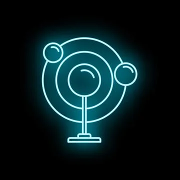 Solar system planets orbiting glowing neon icon Stock Illustration