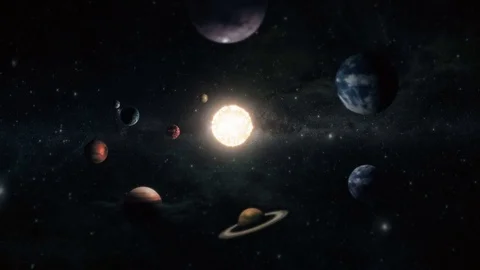Solar System Planets Orbiting Sun Stock Footage 83855989
